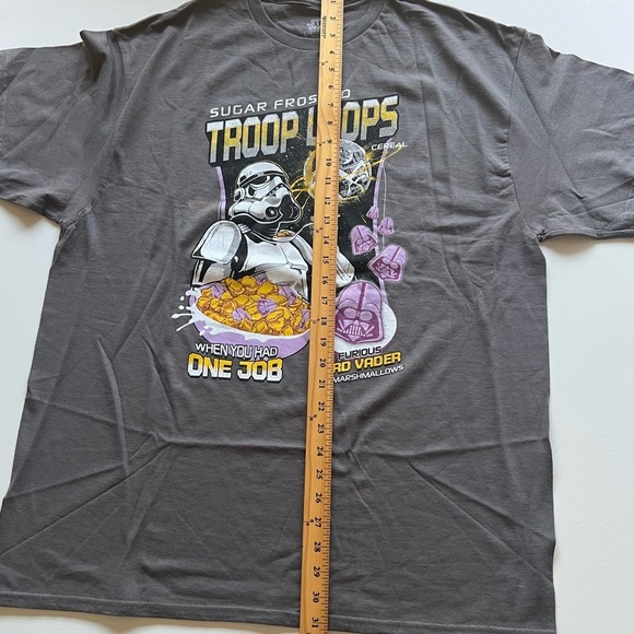 NWOT Star Wars Whoopsies Cereal Tee Stormtrooper Darth Vader Gray Death Star(F1) - Picture 2 of 5